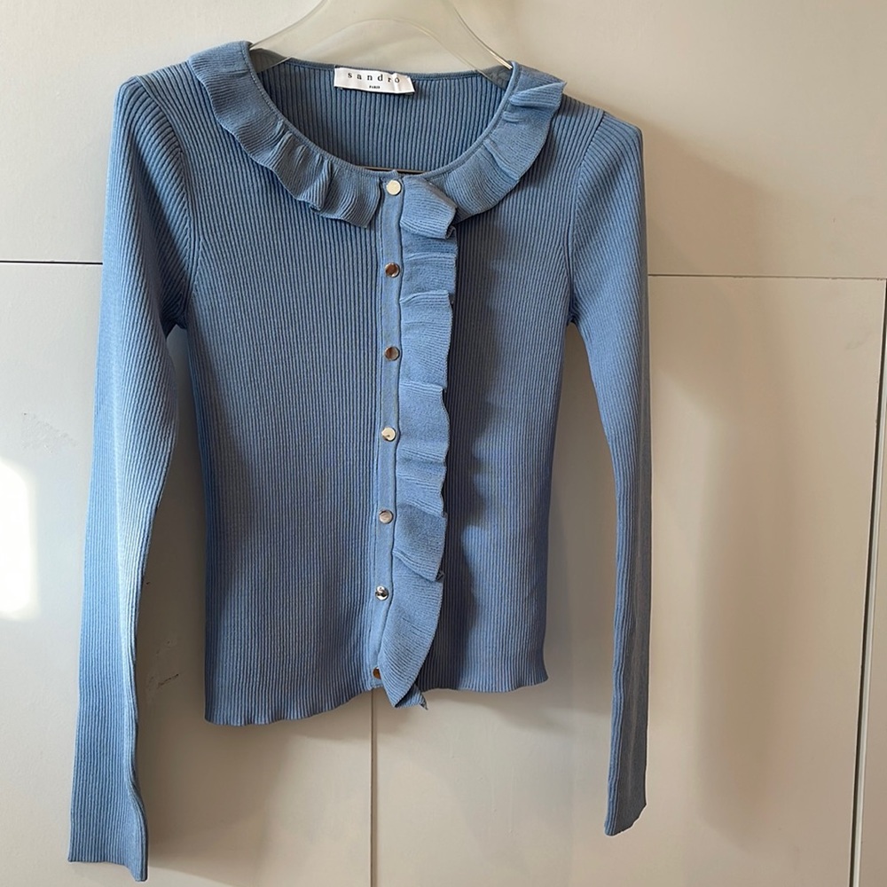 Sandro light blue long sleeve top